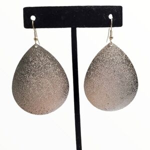 Silvertone drop dangle teardrop earrings